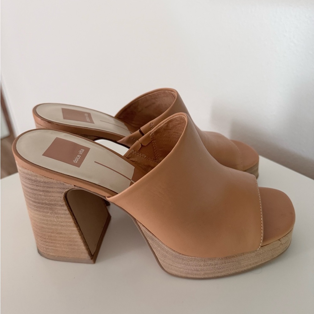 Dolce Vita Camel Block Heel Mules
